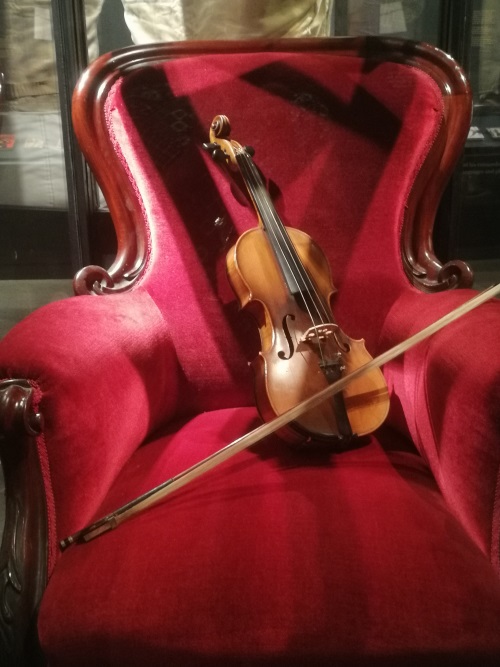 Doyle's chair and violin